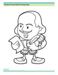 200x259 Poetry Month Coloring Page William Shakespeare Jude