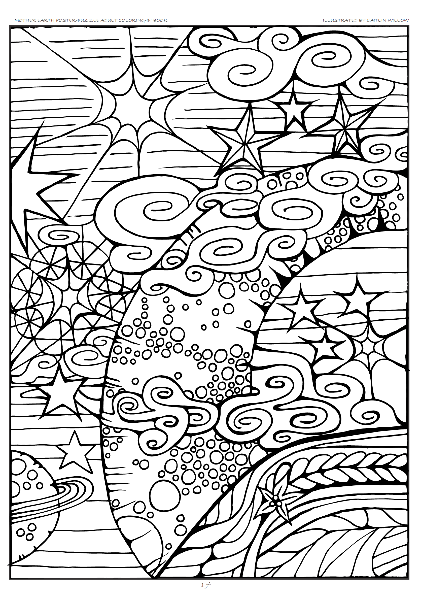 1672x2378 Mother Earth Poster Puzzle Adult Coloring In Book Adult Coloring