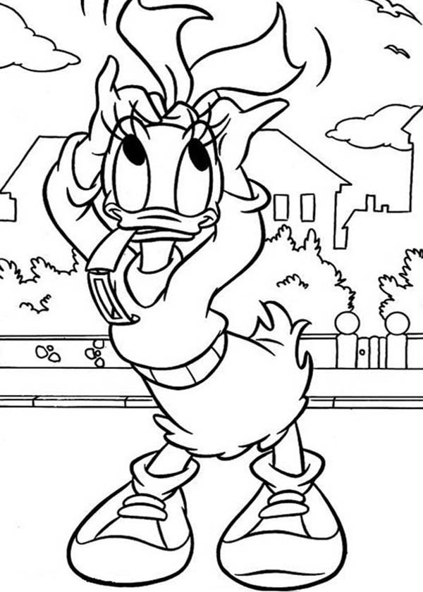 600x841 Daisy Duck Ribbon Blow By The Wind Coloring Page Coloring Sun