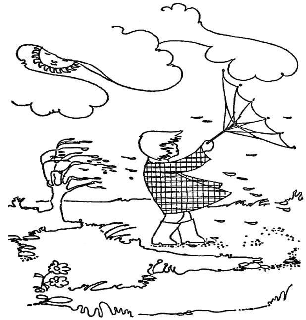 618x645 The Strong Winds And Umbrella Coloring Pages Weather Preschool