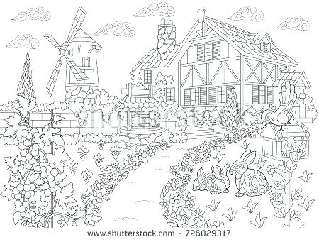 450x341 Farmhouse Colouring Pages Farm Crafts And Activities With Coloring