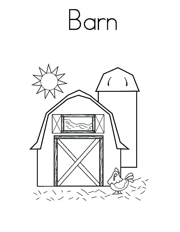 600x776 Barn Coloring Pages Tractor Tractor Farm And Barn Coloring Page