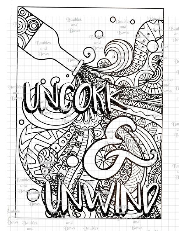 Wine Coloring Pages
