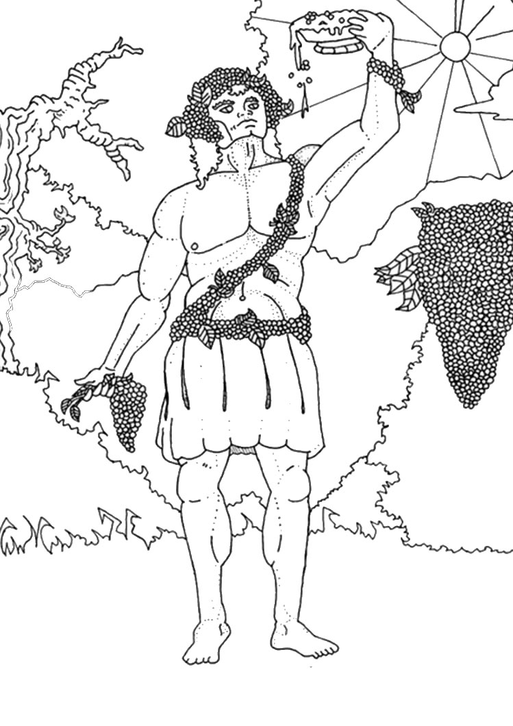 749x1060 Dionysus The Greek God Of Wine Coloring Pages