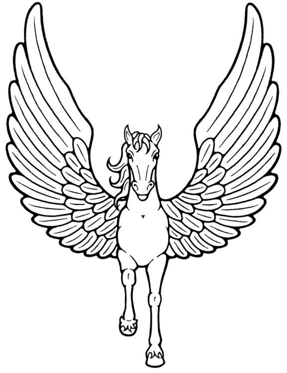 576x747 Unicorn With Wings Flying Coloring Pages Coloring Pages