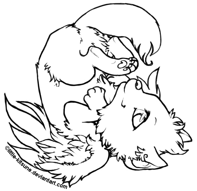635x616 Winged Wolf Coloring Pages