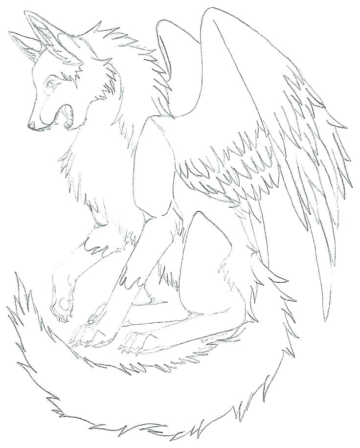 736x916 Winged Wolf Coloring Pages Wolf Color Page Kids Coloring Winged