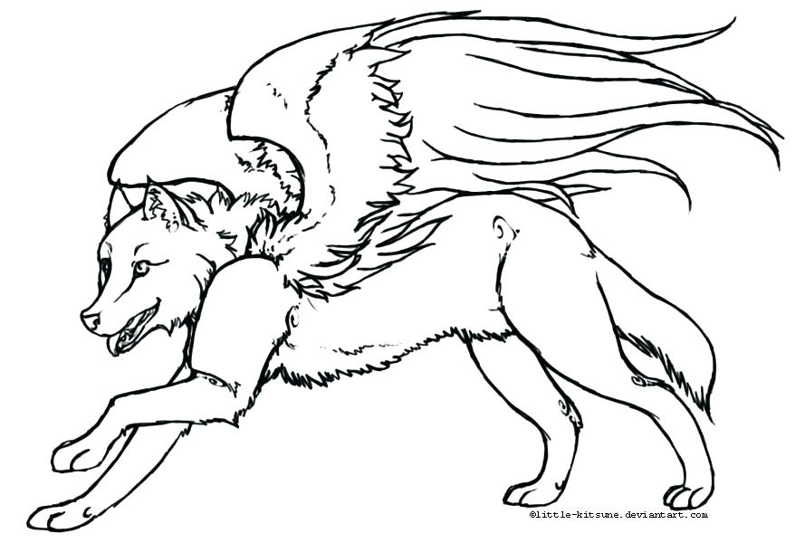 878x600 Winged Wolf Coloring Pages Wolf Pup Coloring Pages Winged Wolf