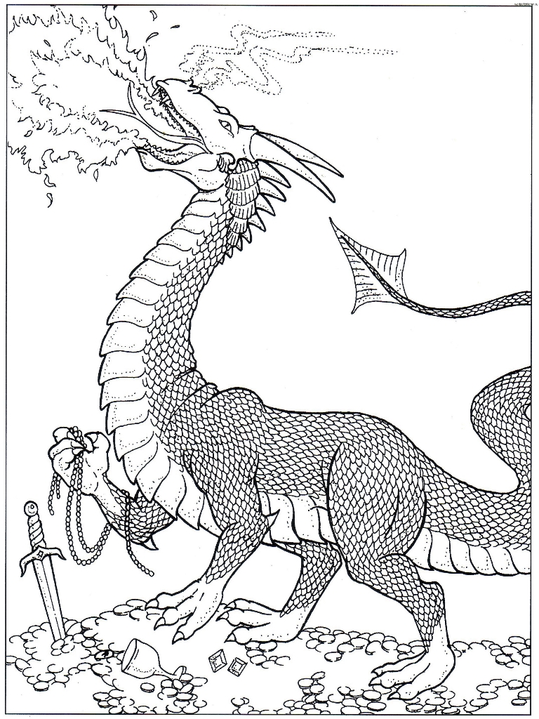 768x1024 Fire Dragon Coloring Pages