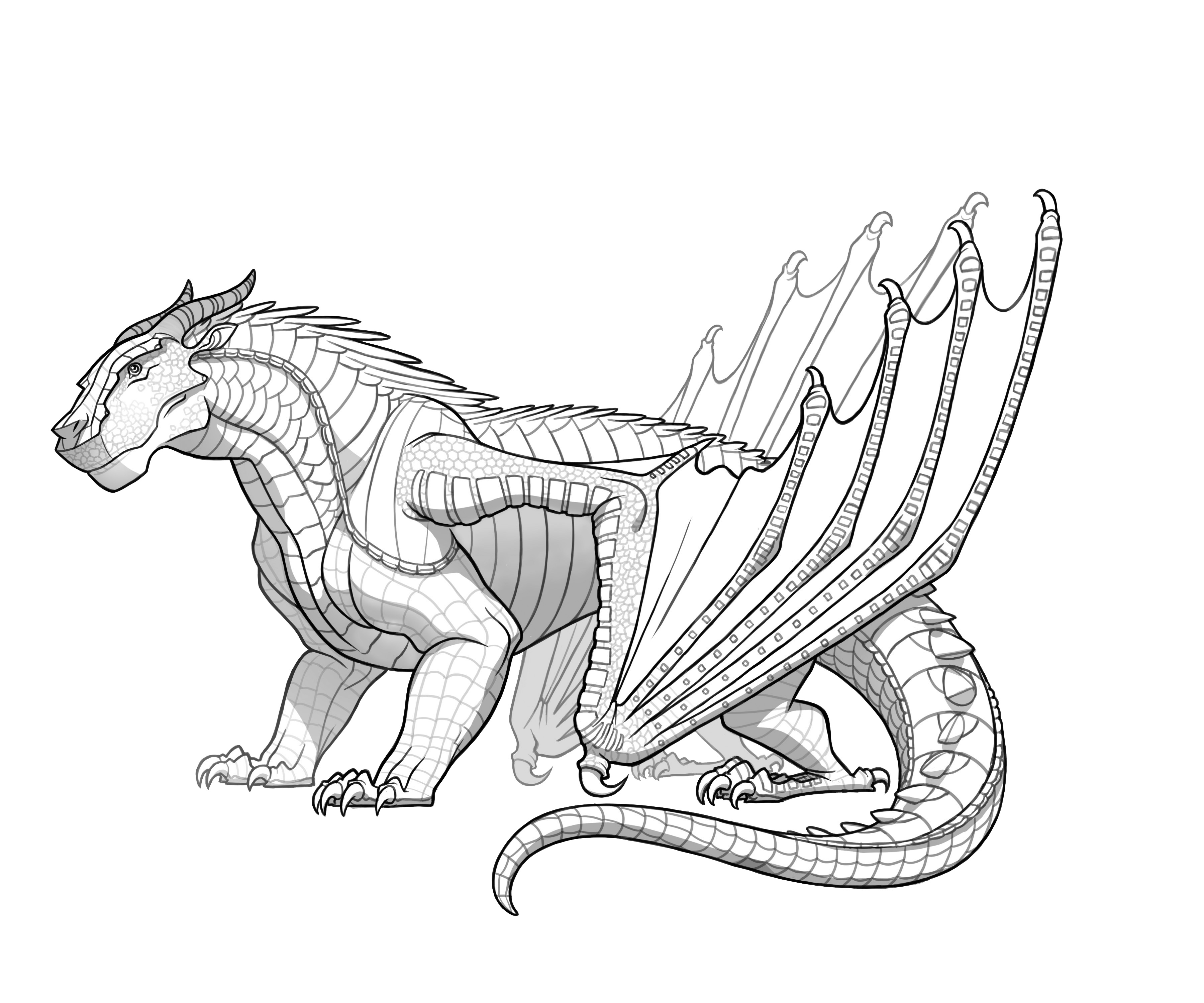 3600x3000 Icewing Dragon From Wings Of Fire Coloring Page Free Printable
