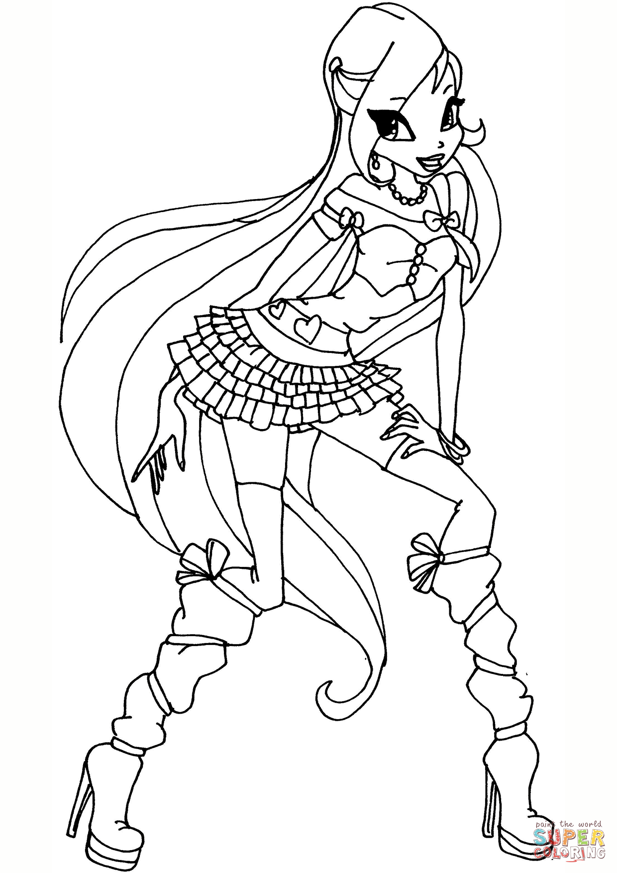 1240x1754 Winx Coloring Pages With Club Bloom Page For Kids