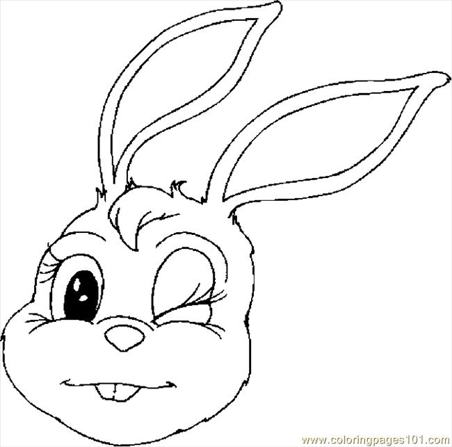 650x643 Bunny Winking Coloring Page