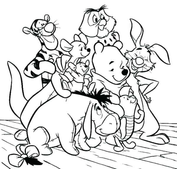 600x572 Winnie The Pooh Characters Coloring Pages Free The Pooh Coloring