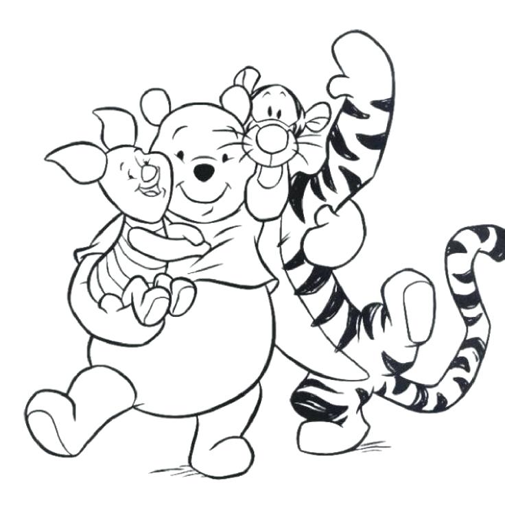 736x761 Winnie The Pooh Characters Coloring Pages The Pooh The Pooh