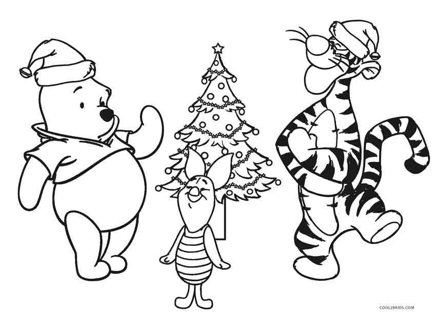 850x617 Winnie The Pooh Christmas Coloring Sheets Free Printable Winnie