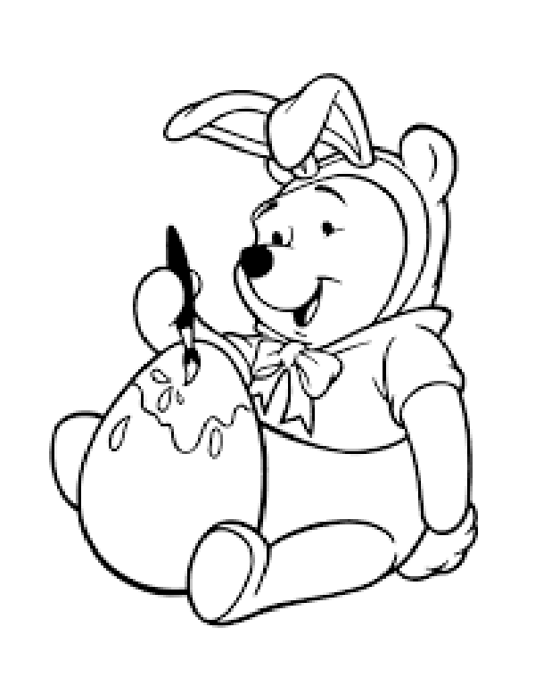 600x777 Winnie The Pooh Easter Coloring Pages Happy Easter 2018