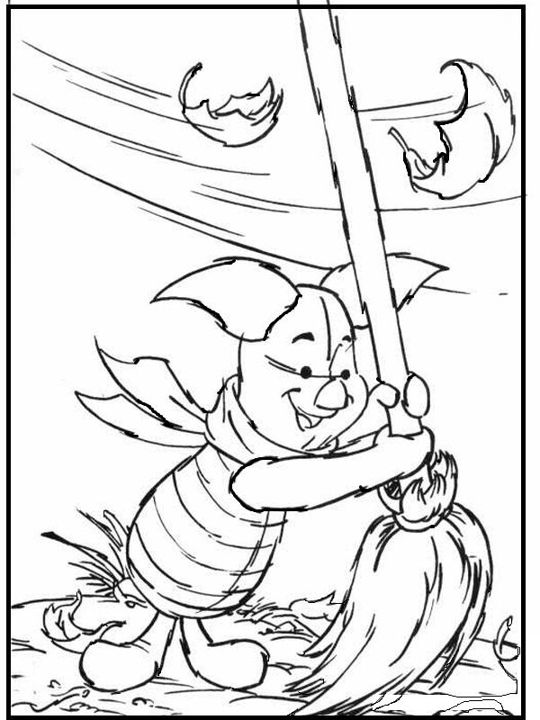 Winnie The Pooh Fall Coloring Pages