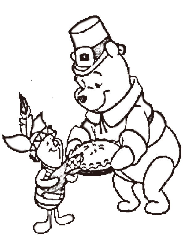 600x800 Pooh Bear Thanksgiving Coloring Pages
