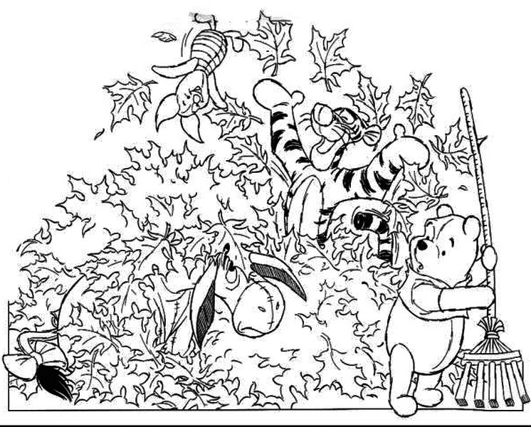 746x600 Winnie Pooh Fall Coloring Pages