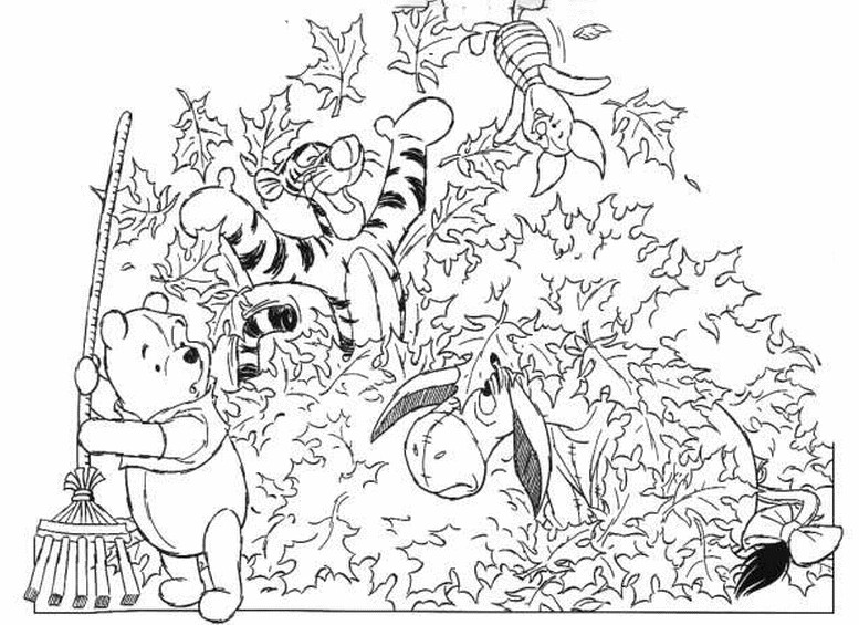 777x565 Winnie The Pooh Fall Coloring Pages Color Bros