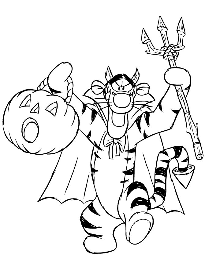 Winnie The Pooh Halloween Coloring Pages