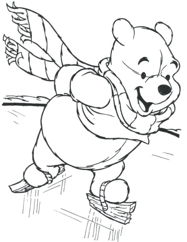600x776 Winnie The Pooh Halloween Coloring Pages The Pooh Skating Winter
