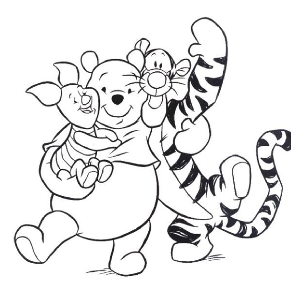 600x621 Best Best Friends Winnie The Pooh Coloring Pages Free 2756