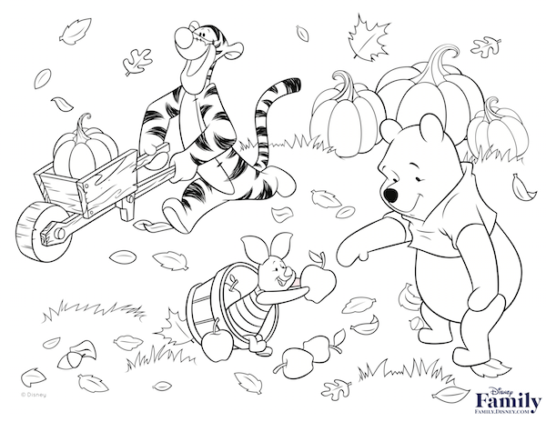 600x464 Winnie The Pooh Thanksgiving Coloring Pages