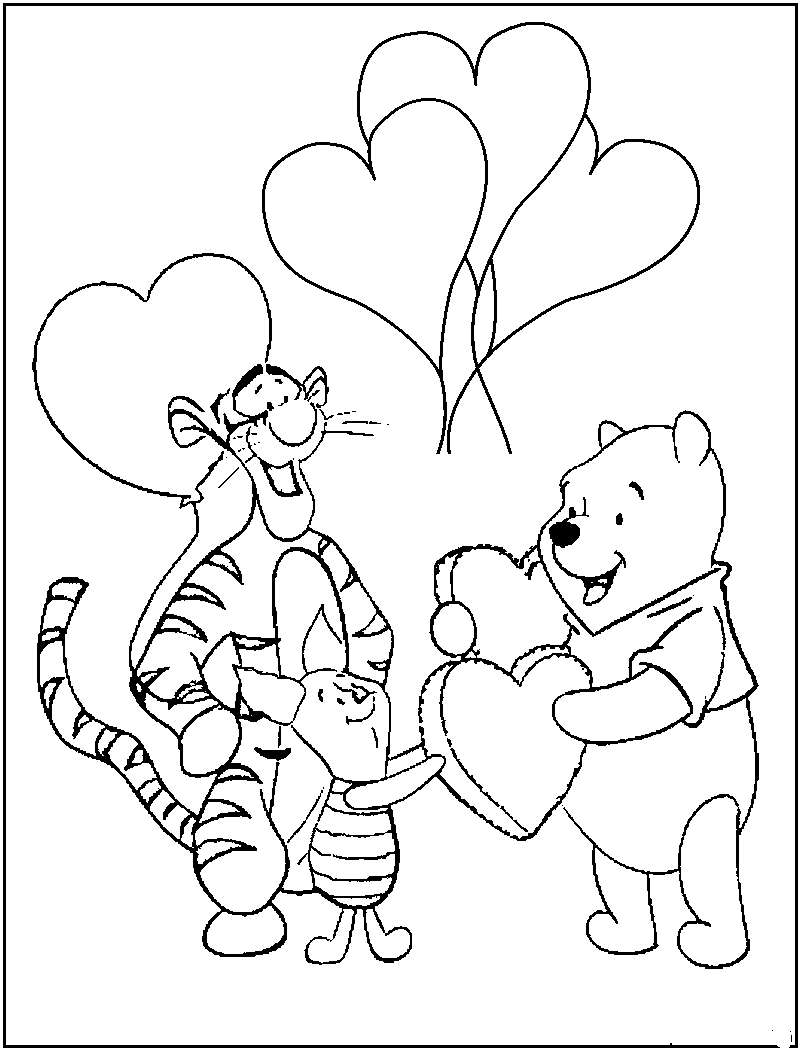 800x1050 Winnie The Pooh Valentines Day Coloring Pages