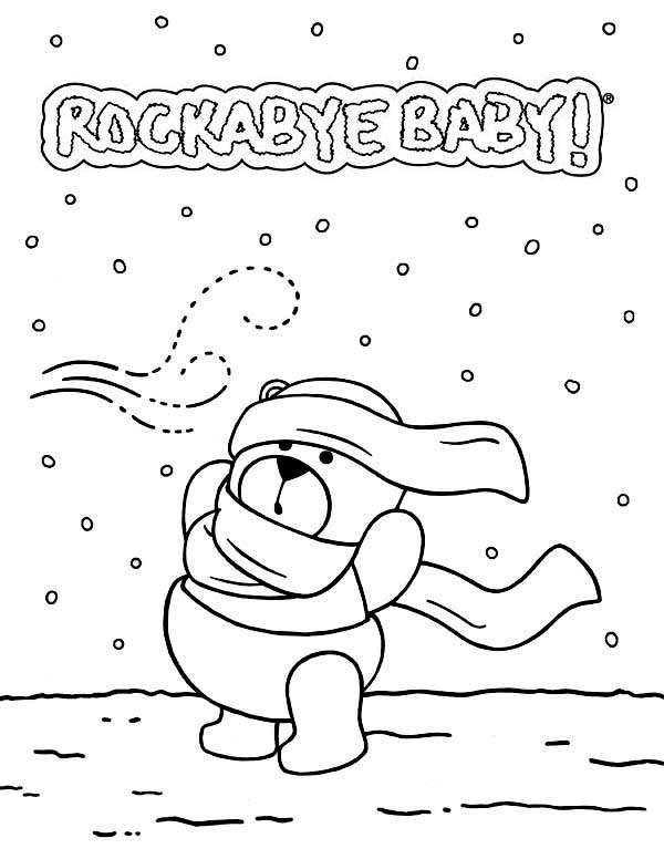 600x776 Winnie The Pooh With Jumble Scarf On Heavy Winter Season Coloring