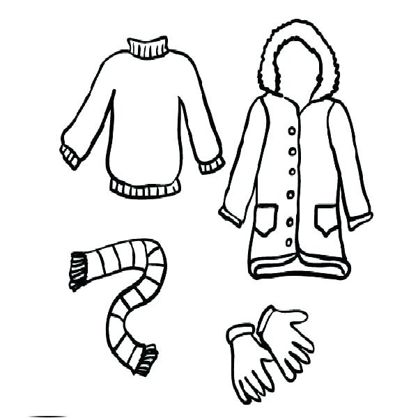 600x600 Preschool Winter Clothes Coloring Sheets Pages Printable Clothing
