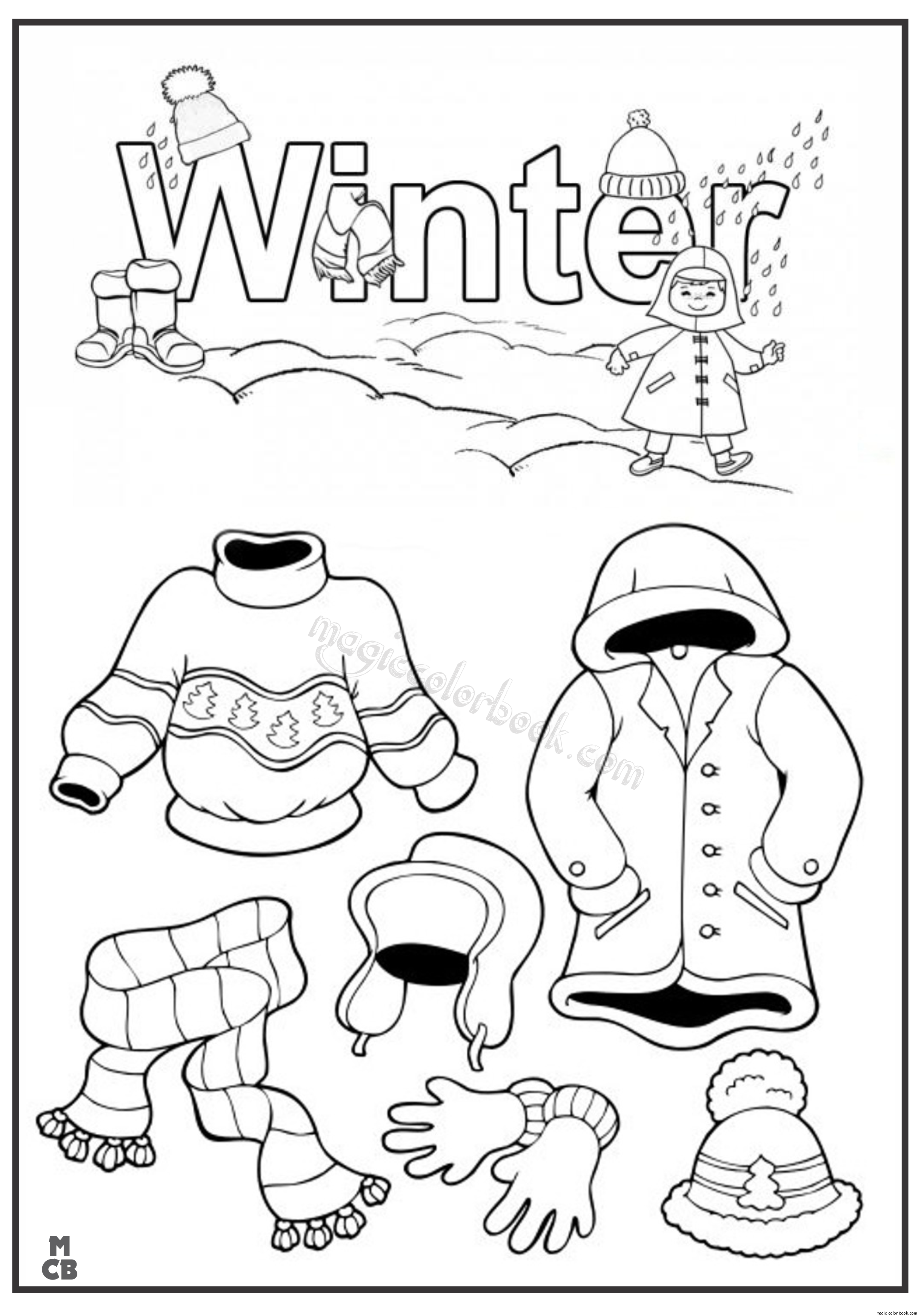 2449x3484 Winter Clothes Coloring Pages 01