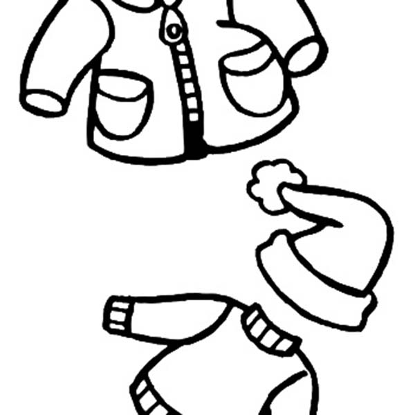 600x600 Winter Clothes Coloring Pages. Winter Coloring Page With Winter