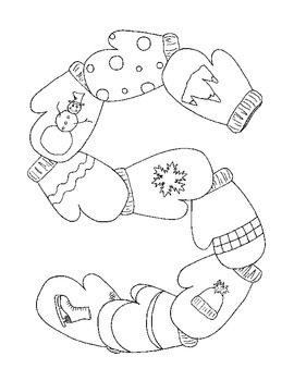 270x350 Winter Coloring Pages Pdf Snowflake Mittens Ski Set Of Four Banner