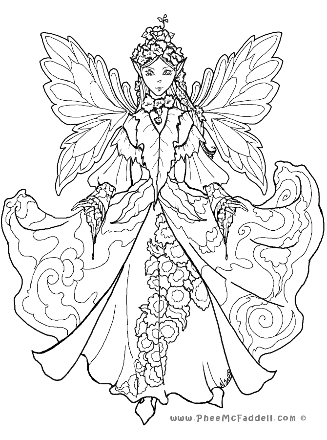 670x900 Detailed Coloring Pages For Adults Court Fairy 2 Www