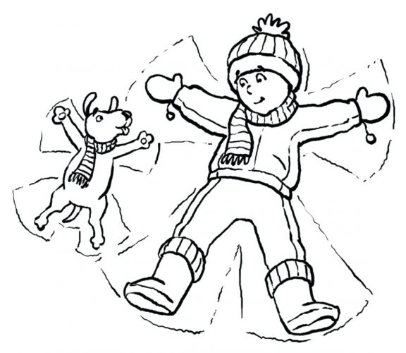 576x500 Coloring Page ~ Coloring Pages Winter Jacket For And Scarf Two