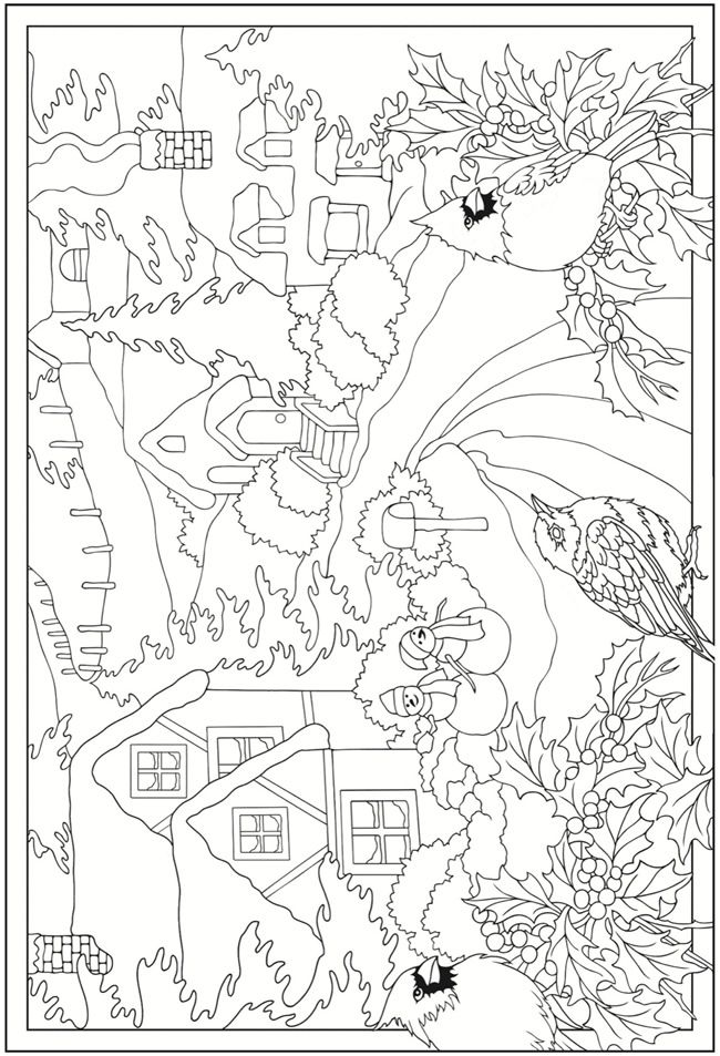 Winter Landscape Coloring Pages