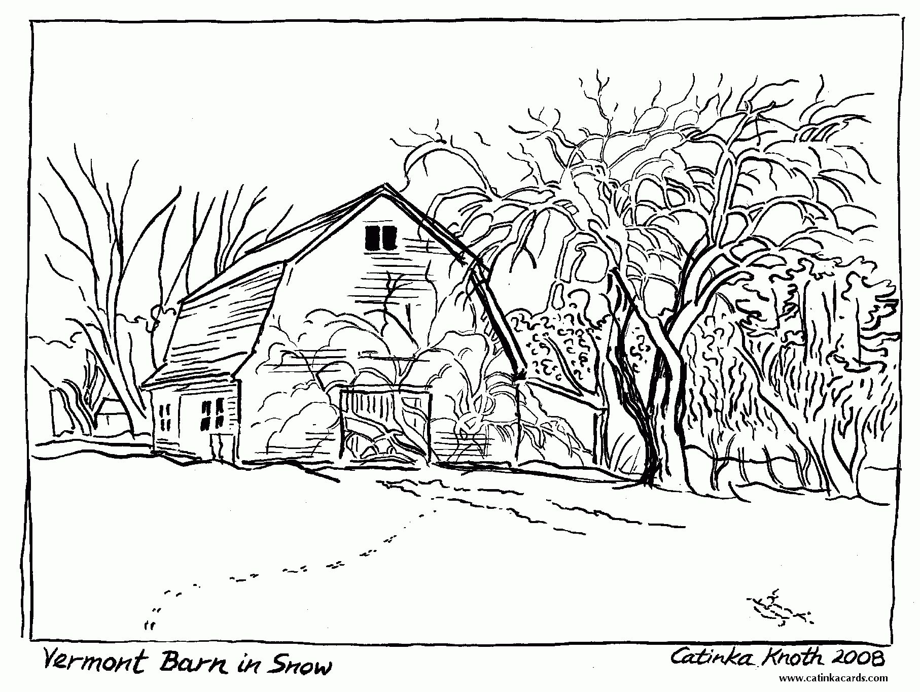 1814x1364 Winter Landscape Coloring Pages