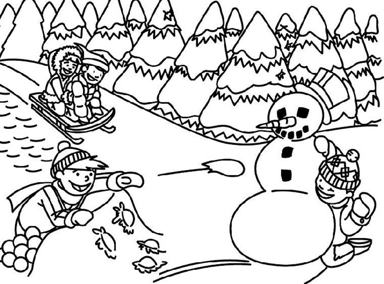 1273x942 Winter Scene Coloring Page Free Printable Coloring Pages Of Winter