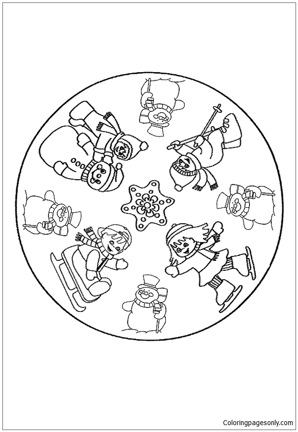 608x881 The Winter Mandala Coloring Page