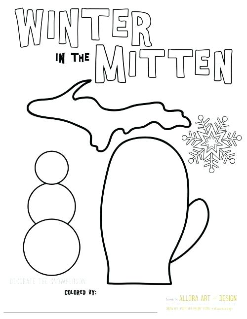 500x647 The Mitten Coloring Page The Mitten Coloring Pages Mitten Mitten