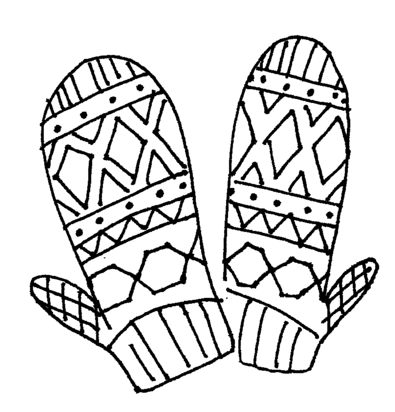 808x843 Mitten Coloring Page
