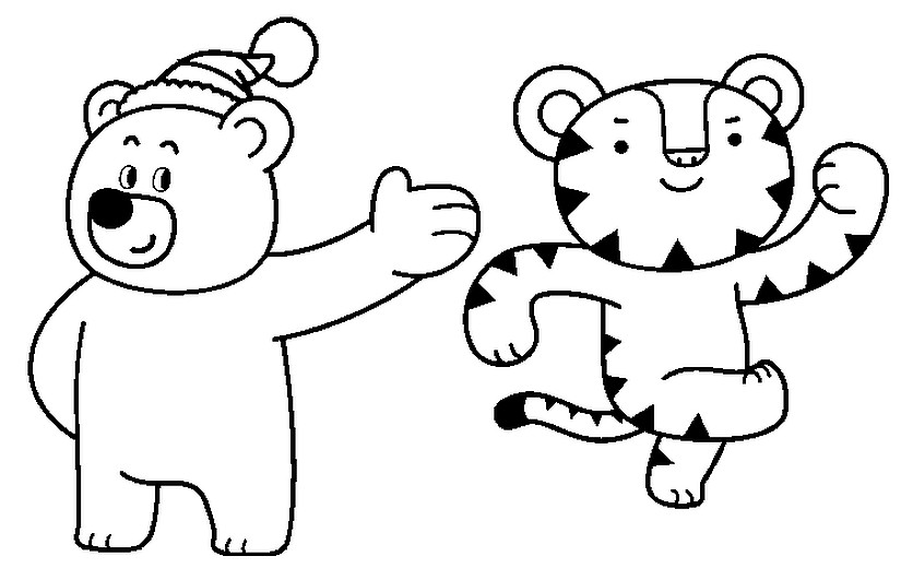 825x520 Coloring Page 2018 Winter Olympics Soohorang And Bandabi 1