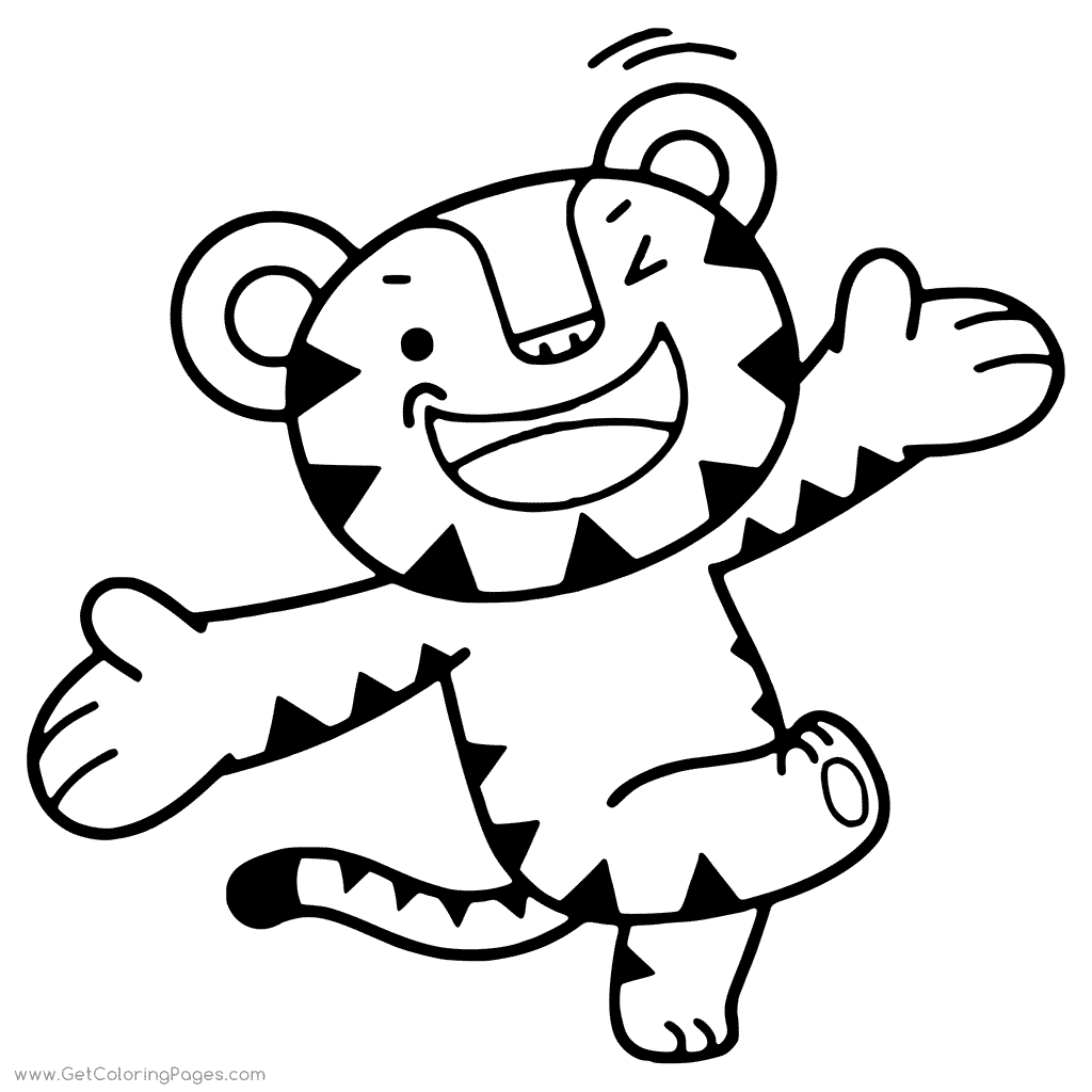 1024x1024 2018 Winter Olympics Game Mascot Coloring Page Tiger Soohorang