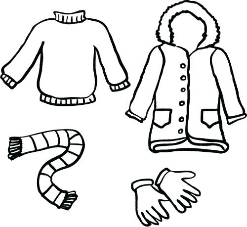 500x459 Scarf Coloring Page Winter Scarf Black And White Coloring Page