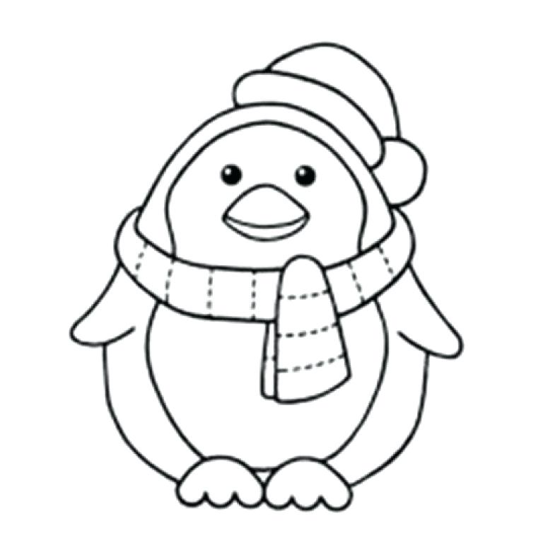 768x768 Winter Scarf Colouring Page Winter Penguin Coloring Pages Go