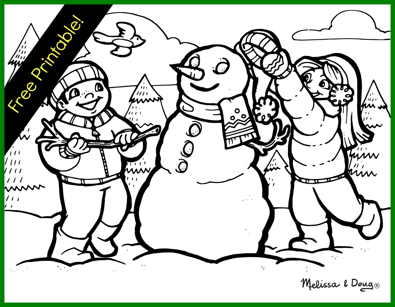 1576x1226 Winter Scene Coloring Pages