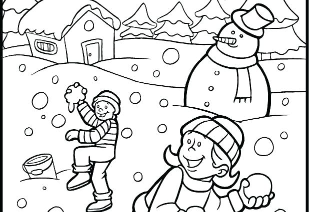 618x425 Winter Snow Scene Coloring Pages Winter Scene Coloring Pages