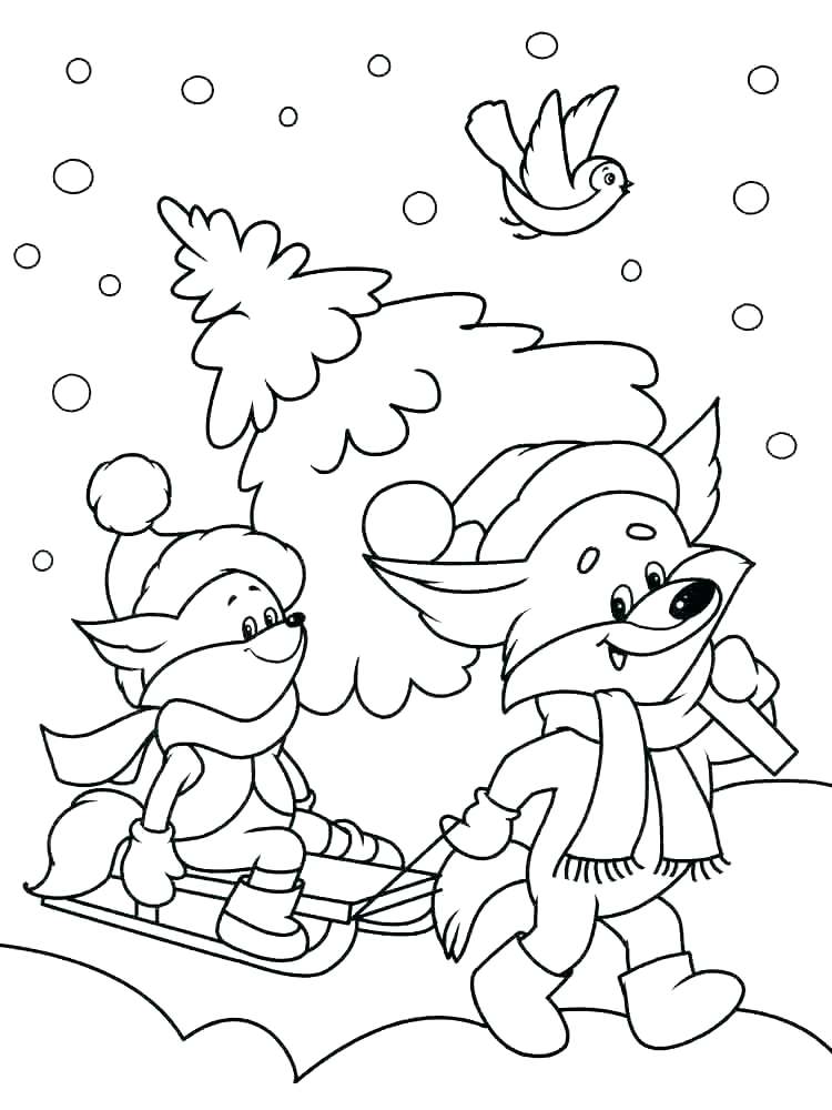 750x1000 Winter Scene Coloring Pages Cliptext.co