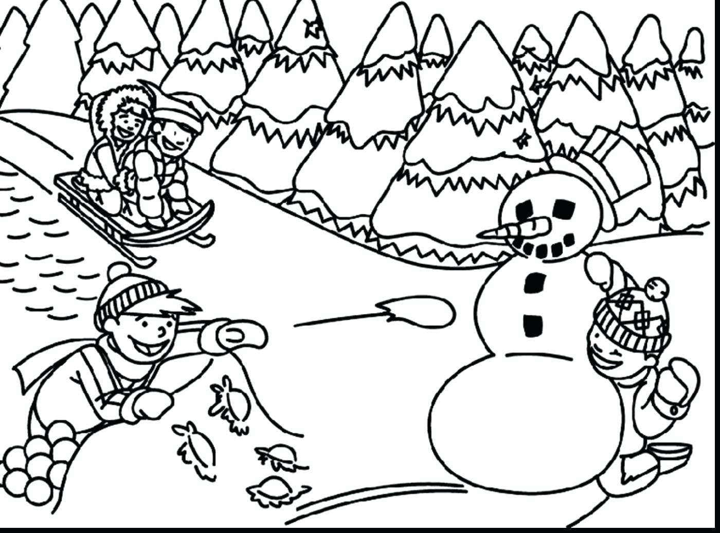 1400x1036 Coloring Pages For Adults Pdf Winter Scene Page A Beautiful